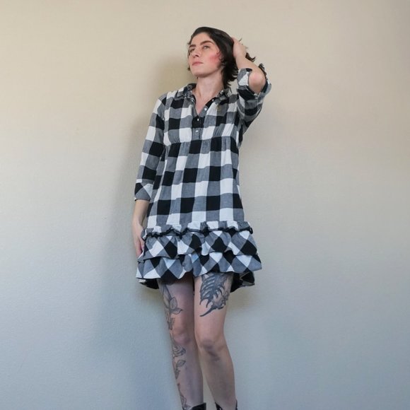 Victoria's Secret Black & White Checkered PJ Dress - Picture 4 of 4